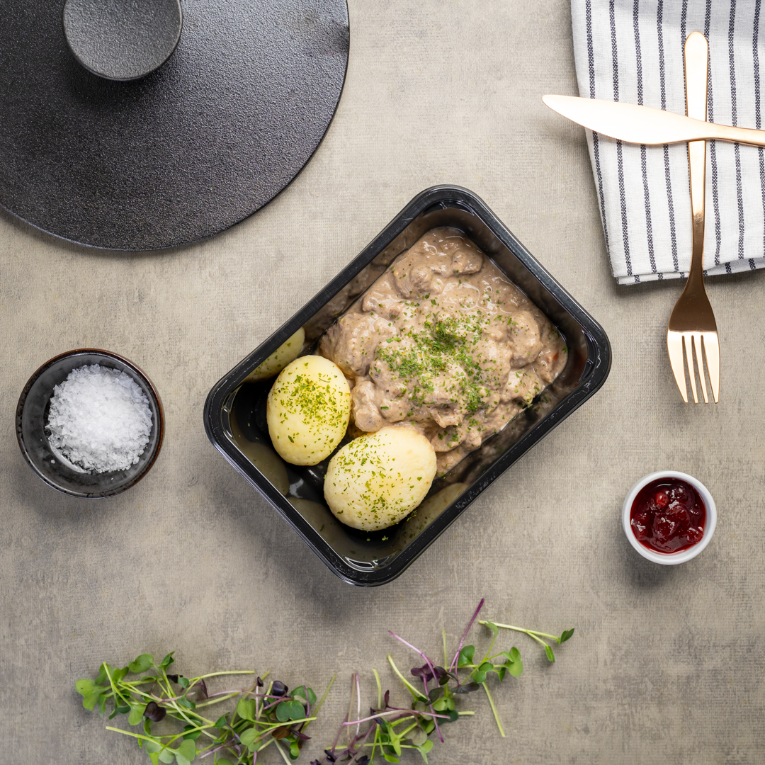 Kremet hjortegryte – liten porsjon 350 gram