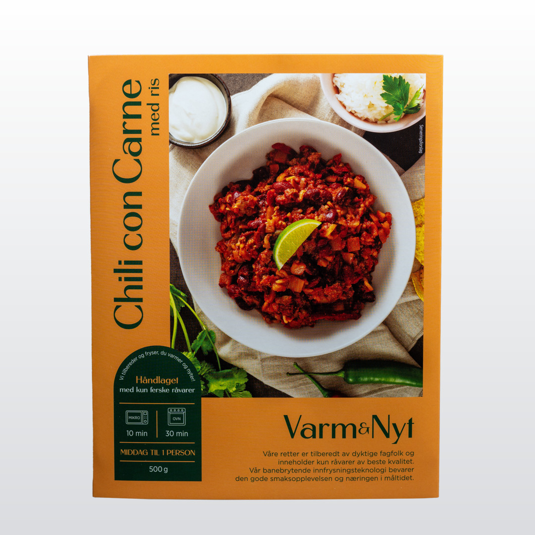 Frossen Chili con Carne med ris – 500 gram