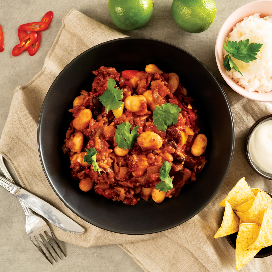 Frossen Chili sin Carne med ris – 500 gram