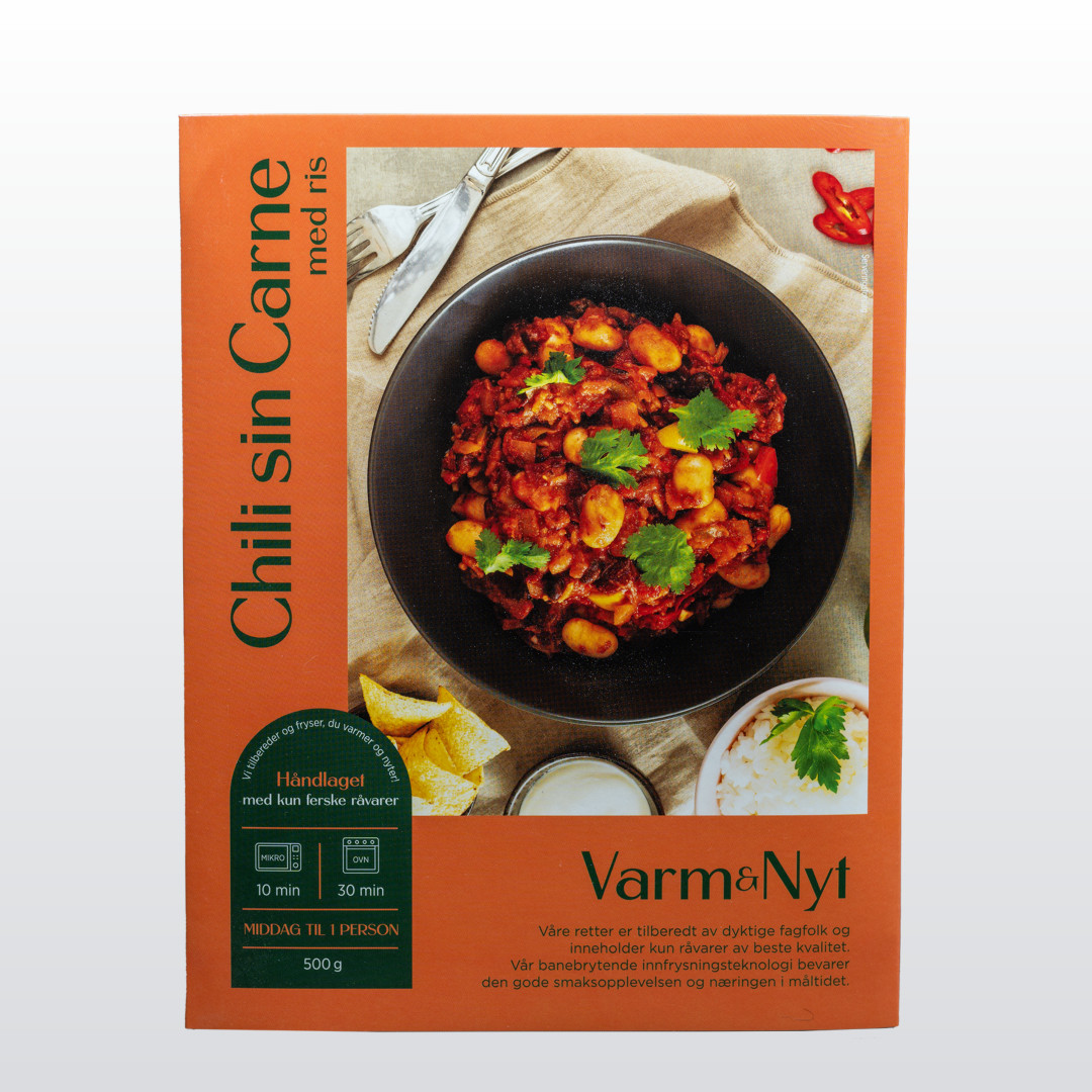 Frossen Chili sin Carne med ris – 500 gram