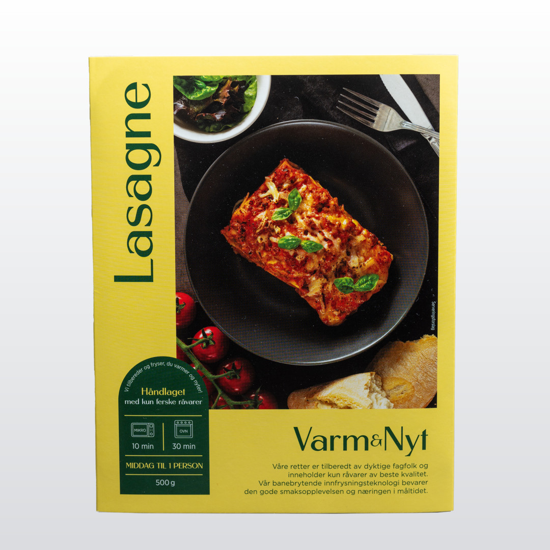 Frossen lasagne med kjøttsaus og ost – 500 gram
